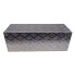 Underbody box – front view showcasing silver diamond plate texture and rectangular shape.