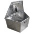 Aluminum storage box – front view showing diamond plate pattern and hinged lid with locking mechanism