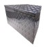 Aluminum drawbar box – angled view showcasing diamond plate texture and V-form design in silver.
