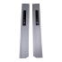 Set of 2 aluminium drop side locks – front view showing black 180° handle and silver anodised aluminium construction