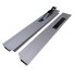 Set of 2 aluminium drop side locks – front view showing gray finish and 180° black powder-coated steel handle.