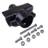 Clamping shell 80mm square axle tube – top view showing black painted finish and four mounting holes for M12 bolts.