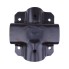 Clamping shell – top view showing black painted steel with four mounting holes for secure attachment.