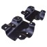 Clamping shell – top view showing black painted finish and multiple mounting holes for 80mm square and 70/90mm round tubes.