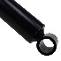Shock absorber – detail view showing smooth black body and circular end fitting on plain white background