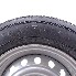 165/70 R13 Reifen – Frontansicht mit schwarzem Gummi und silberner Felge 4,5J x 13, 4-Loch-Anschluss.
