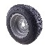 Vooraanzicht van een 225/55 R12C 104N complete velg – zwart en zilver, met een velgmaat van 7.00 x 12 ET10.