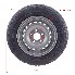 Bovenaanzicht van een 155 R13 84N wiel – 4,5 J x 13 velg met 5 gaten en een zwart-grijze afwerking.
