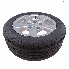 Vinkelvy av 195/50 R13C hjul med aluminiumfälg 6J x 13 – svart och silverfärgad, med 5 monteringshål.