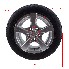 Frontvy av 195/50 R13C hjul med aluminiumfälg 6J x 13 – svart och silver, med 5 hål för bilsläpvagnar.