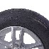 Forfra – 195/70 R14 dæk med aluminiumsfælg 5,5J x 14 i sort og sølv.