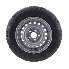 Edestä – musta 185/70 R14 rengas 5.5J x 14 vanteella, jossa 5 reikää, soveltuu perävaunuun.