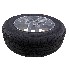 Viistosta näkymä – 185/65 R14 rengas alumiinivanteella 5.5J x 14, LK 5x112, musta ja hopea.