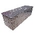 Cassetta in alluminio – vista dettagliata con texture a diamante e coperchio a cerniera in argento.