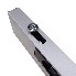 Detaljvy av Dropside-lås 300 mm höger – svart handtag och svampstift i anodiserad aluminium.