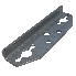 Alko tandem screw-on abutment – top view showing three mounting holes and galvanized gray finish on a plain white background.