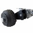 Alko påhængsvognsaksel med bremser – braked axle i sort og sølv med 5x112 hjulforbindelse på hvid baggrund.