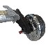 Alko trailer axle Compact braked 1350 kg B1200-6 – detail view showing silver finish and 5x112 bolt pattern.