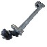 Alko trailer axle Compact – side view showcasing black and silver brake drum and mounting bracket with red cable.