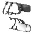 Caravan mirror 220x125 mm – angled view showing black and white design with adjustable blind-spot mirror feature.