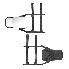 Caravan mirror 220x125 mm – top view showing black and silver design with adjustable blind-spot mirror feature
