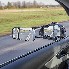 Caravan mirror 220x125 mm – side view showing black and silver design with adjustable blind-spot feature.