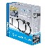 Caravan mirror 220x125 mm – front view showing blue and white design with adjustable blind-spot mirror.