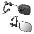Caravan mirror flat glass – front view showing a black frame and adjustable mounting bracket for universal fit.