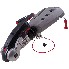 Alko Caravan Overrun Coupling 200V – front view showing red handbrake lever and rubber bellows on a gray and black device.