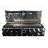 Aluminium drawbar storage box – front view showing diamond plate texture and lock mechanism in silver and black.