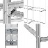 Detaljvy av Aluminium utbyggnadskit för husbilsgarage – silverfärgad aluminiumbärare med fyra monteringshål.