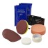 Kit de polissage – comprend des tampons de polissage, de la pâte et un liquide protecteur, visible en haut sur fond blanc.