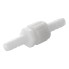 Hose coupling 10mm – front view showing white color and barbed ends for secure connection.