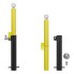 Parking support for car trailer – front view showing yellow and black design with ball hitch top and locking mechanism.