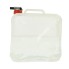 Water canister foldable 10L with tap – front view showing clear body and red tap for easy dispensing.