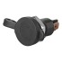 Inbyggt uttag DIN 12V/24V 16A – svart med en monteringsdiameter på 18 mm och total längd på 47 mm.