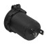 Ingebouwd stopcontact – zwart met een ronde behuizing en twee pennen voor 12V/24V max 10A toepassingen.