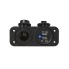 Forfra – indbygget stik med dobbelt USB-stik 2 x 2100mA i sort til 12V/24V installation.