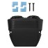 Double socket – top view featuring 2 USB ports, black and blue colors, and a cover cap for 12V/24V use.