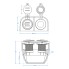 Assembly kit: socket + USB double socket – top view showing two USB ports and a white cover cap on a plain background.