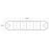 LED light warning bar – top view showcasing orange LED lights and four rectangular mounting holes.